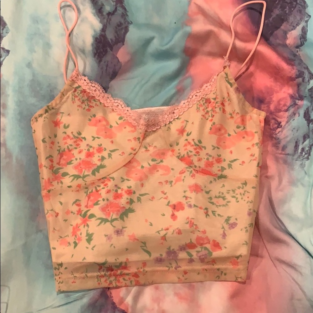 Shein y2k tank top crop lace